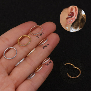 2022 Stainless Steel Quality Zircon Piercing 16G Nose Rings