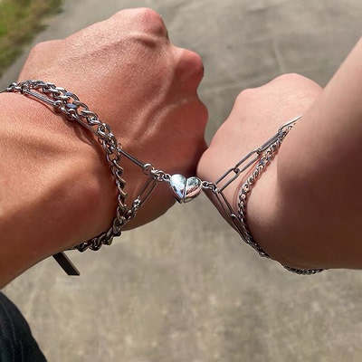 Fashion Halves Heart Magnetic Couple Bracelets for Women