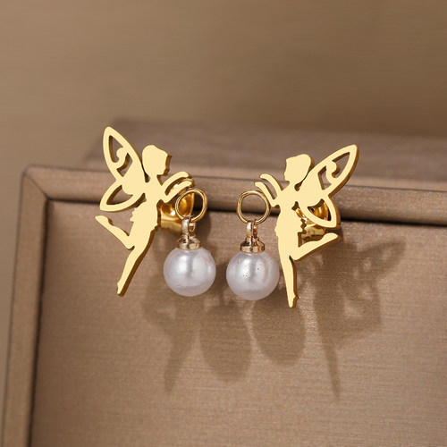 Stainless Steel Earrings Trend Anime Cartoon Fairy Wings