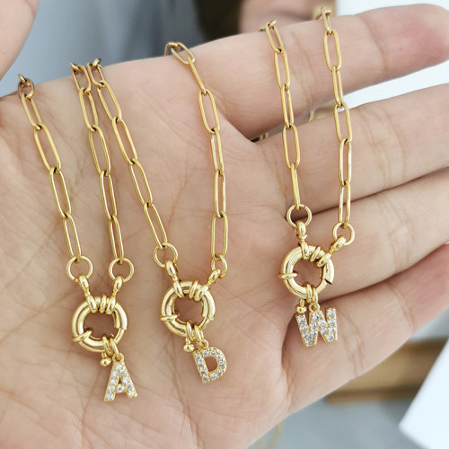 QMHJE Initial Charm A-Z Letters Necklace Women Men Choker