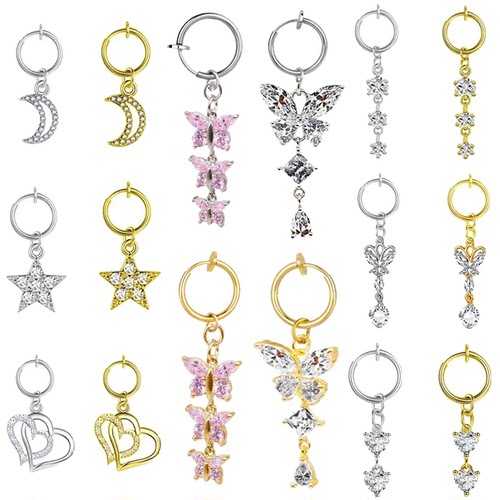 Heart Fake Belly Button Ring Fake Belly Piercing Butterfly