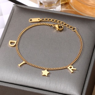 New Korea New Fashion Letter Star Pendant Bracelet Woman
