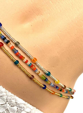 3Pcs/Set Sexy Vintage Aesthetic Belly Chain Handmade Beads