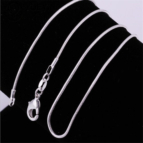1MM 925 Sterling Silver Chain Fashion Sliver Necklace High