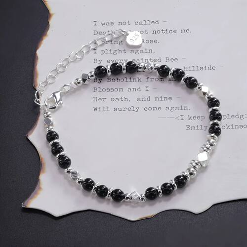 Sterling Silver Bracelet For Women Simple Fashion Black
