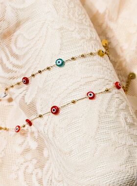 Devil's Eye Beads Stainless Steel Bracelet For Women's