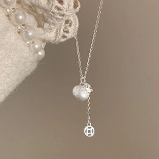 New Sterling Silver Geometric Shape Necklace Personality Sim
