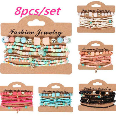2024 3-4pc/set Fashion Multilayer Crystal Stone Beads Tassel