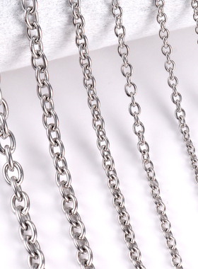 1Pc Width 1.5mm-6mm Stainless Steel Cross O Chain Necklace