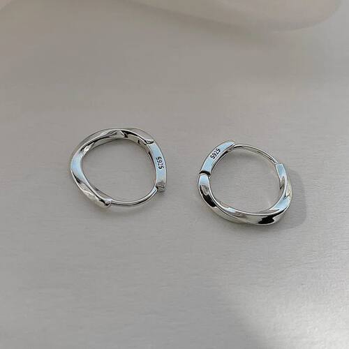 Sterling Silver Round Stud Earrings for Women Simple Inlaid