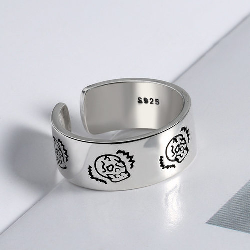 S925 sterling silver personalized jewelry printing retro old