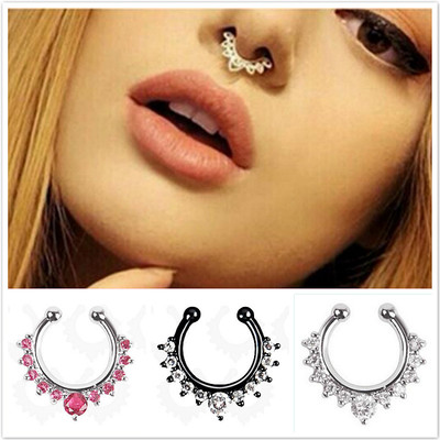 Alloy Hoop Nose Ring Nose Piercing Fake Piercing Septum