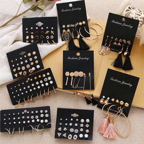 FNIO Women's Earrings Set Pearl Earrings For Women Bohemian