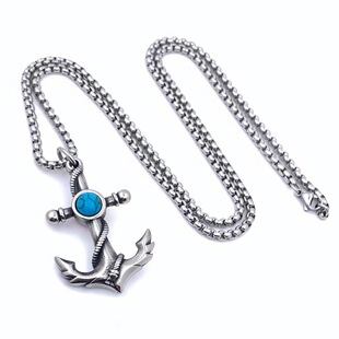 Retro Fashion Pirate Anchor Necklace Punk Hip Hop Unique