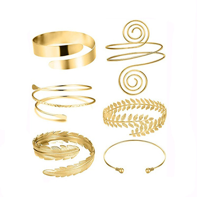 Simple Boho Coil Upper Arm Band Cuff Armlets for Women