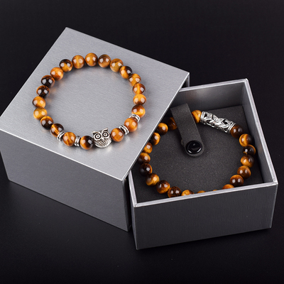 Natural Lava Tiger Eye Weathered Stone Bracelets Bangles
