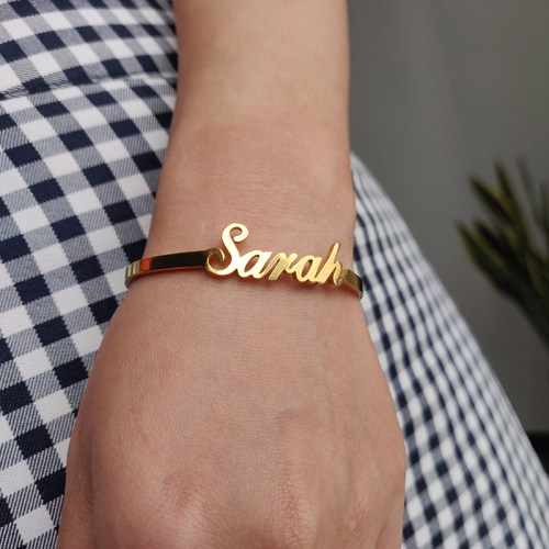 Customized Name Bracelets Bangles Rose Gold/Gold/ Silver