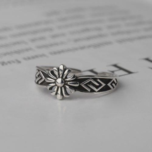 s925 sterling silver thai silver ring hipster fashion cross
