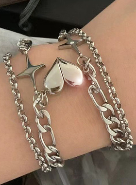 2PCS/Set Fashion Couple Heart Magnet Bracelets For Women