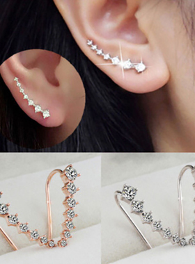 Long Dipper Ear Hook Clip on Earrings for Women Four-Prong