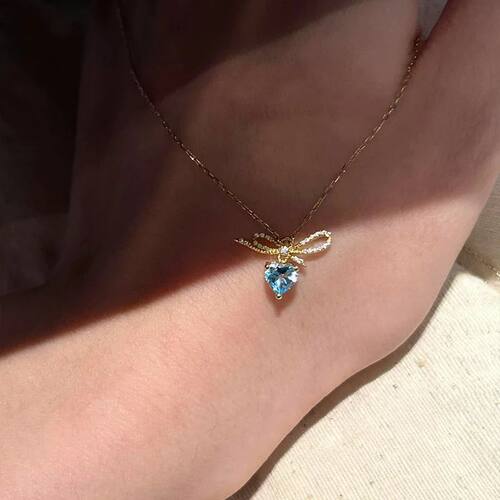 New Sterling Silver Heart-shaped Necklace Geometric Shape Pe