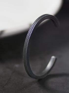 Personality Metal Twist Cuff Bangle for Men Women Simple