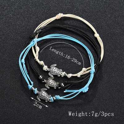 TOBILO Summer Beach Turtle Shaped Charm Rope String Anklets