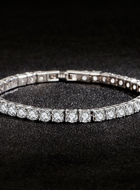 Luxury Hiphop Iced Out  4mm Cubic Zirconia Crystal Tennis