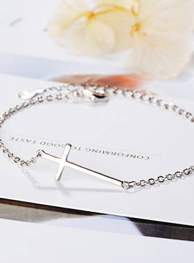 New Sterling Silver Cross Charm Bracelet For Women Bracelet