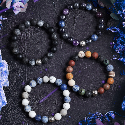 Magic Night Series Natural Stone Beads Bracelet Homme