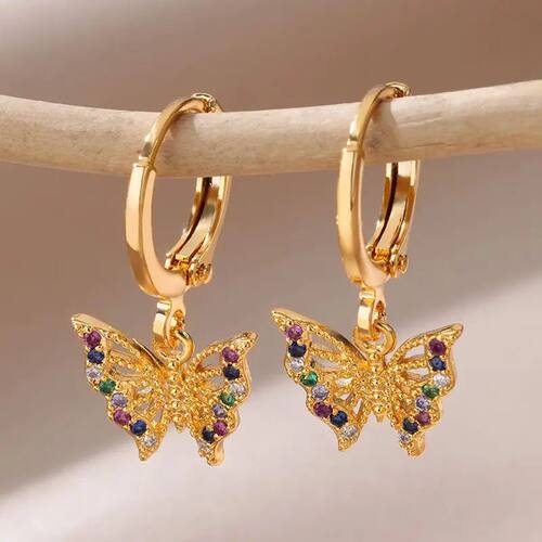 Butterfly Earrings for Women Stainless Steel Gold Plated