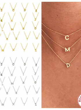 2022Hot Aide Sterling Silver Initial Letter Pendant Necklace