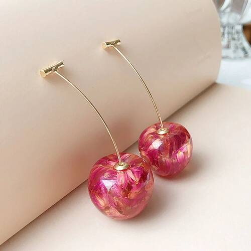 Cherry Sweet Fruit Cherry Earrings for Women Long Trend