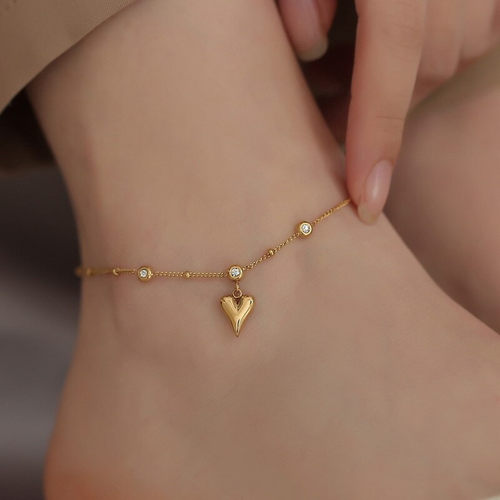 Huitan Fashion Heart/Star Anklet for Women One Piece Chain