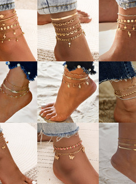 Bohemia Gold Color Chain Ankle Bracelet On Leg Foot Jewelry