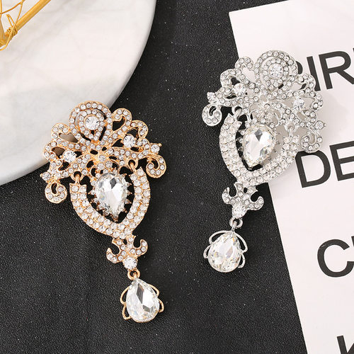 Fashion High Quality Large Crystal Teardrop Colors Brooch