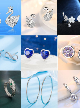 925 Silver Women Hoop Earrings Fashion Pendientes Gift For