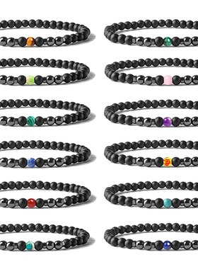 2022 4mm Stone Bracelet Men Natural Volcanic Rock Tiger Eye