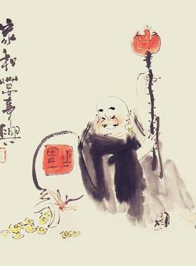 纯手绘办公室书房卧室客厅风水画厅茶室饭厅玄关国画裱画心无框