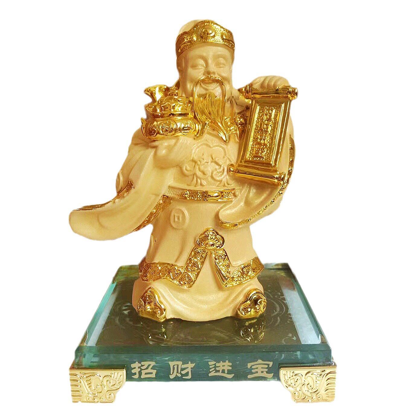 水晶招财进小财神爷摆件迪万思开业礼品收银台摆设公桌装饰品
