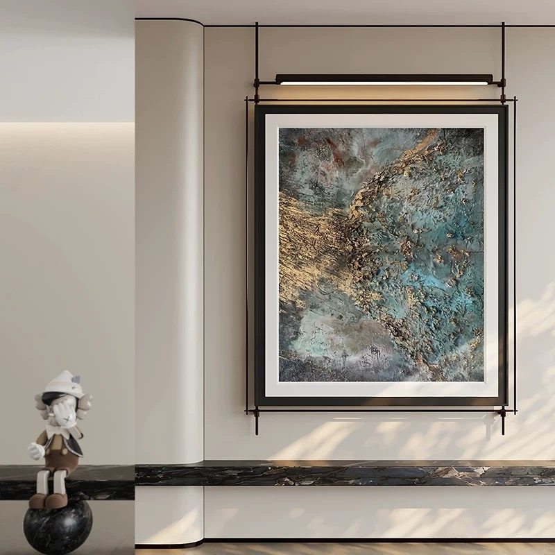 定制高级感酒店民宿会所中古风金属杆机理立体浮雕装饰画氛围灯画,家居饰品,氛围画/灯画,淘宝优惠券,粉丝福利购,淘宝优惠卷