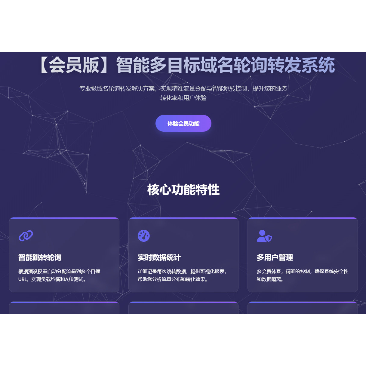 多目标域名轮询转跳会员系统301 302多域名跳转重定向系统源码