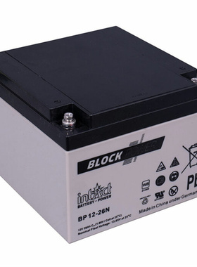 BLOCK 蓄电池 intAct BP12-26N 12V 26AH 免维护铅酸电池