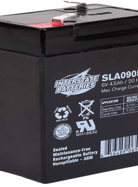 INTERSTATE BATTERIES蓄电池SLA0905 6V4.5AH/20HR仪器仪表电池