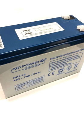 KEYPOWER蓄电池 NP7-12 12V-7AH/20HR 免维护可充电电池