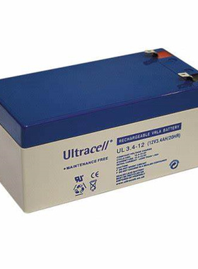 Ultracell蓄电池 UL3.4-12 12V3.4AH/20HR 免维护可充电电池