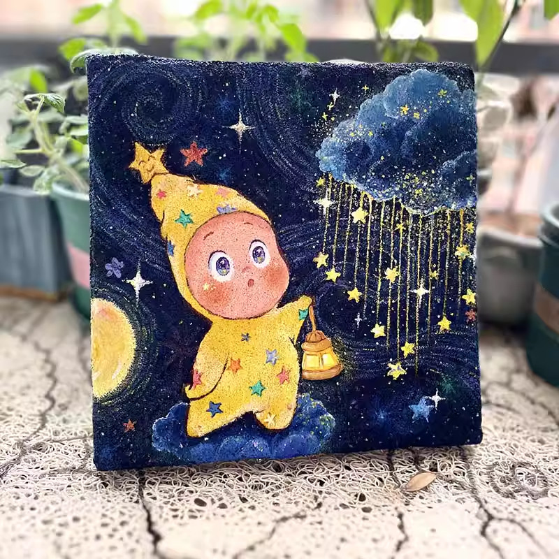 泡泡玛特星星人客厅沙发背景墙装饰画多巴胺卡通可爱卧室床头挂画,家居饰品,现代装饰画,淘宝优惠券,粉丝福利购,淘宝优惠卷