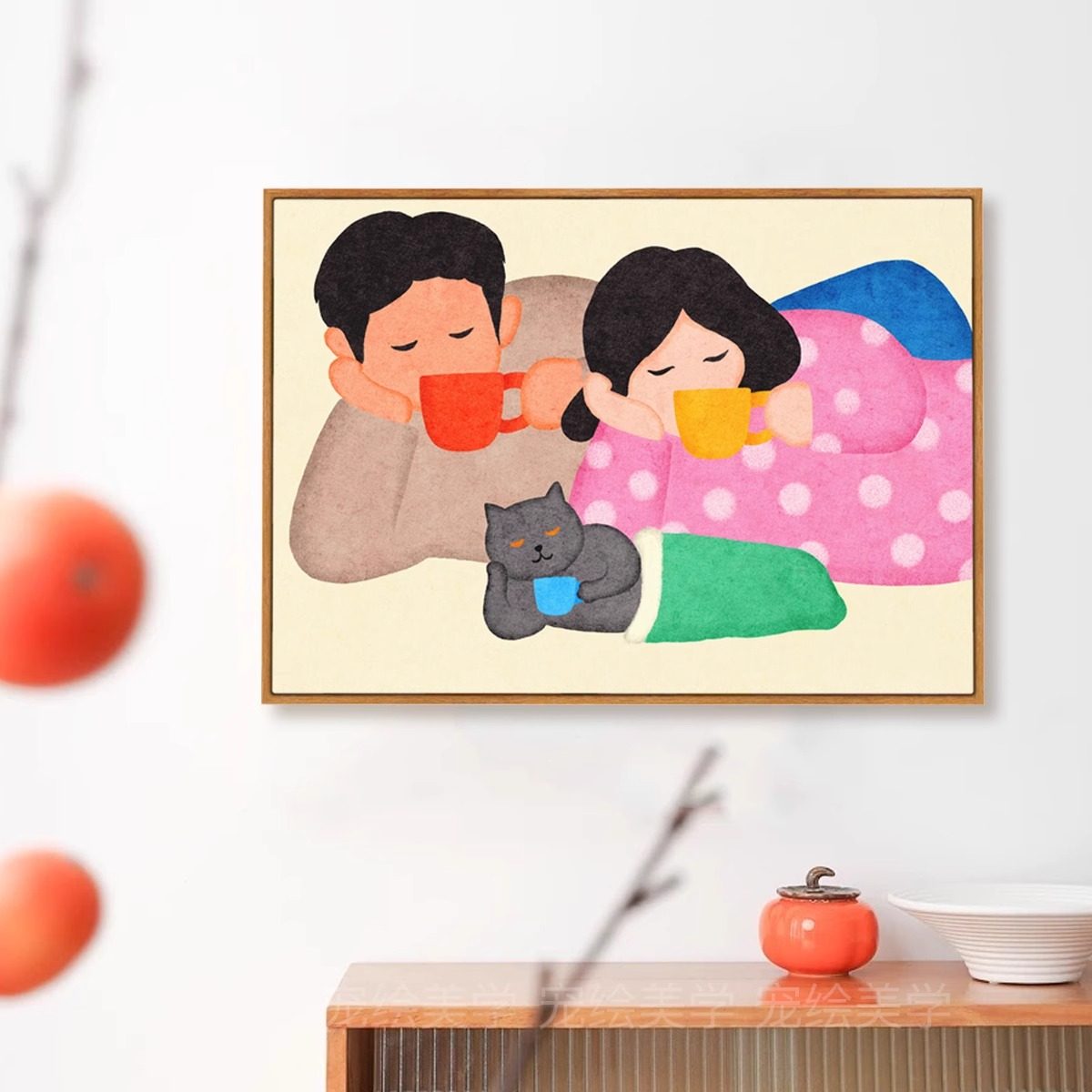 高级ins风餐厅装饰画客厅墙画壁画多巴胺饭桌趣味小众艺术感挂画