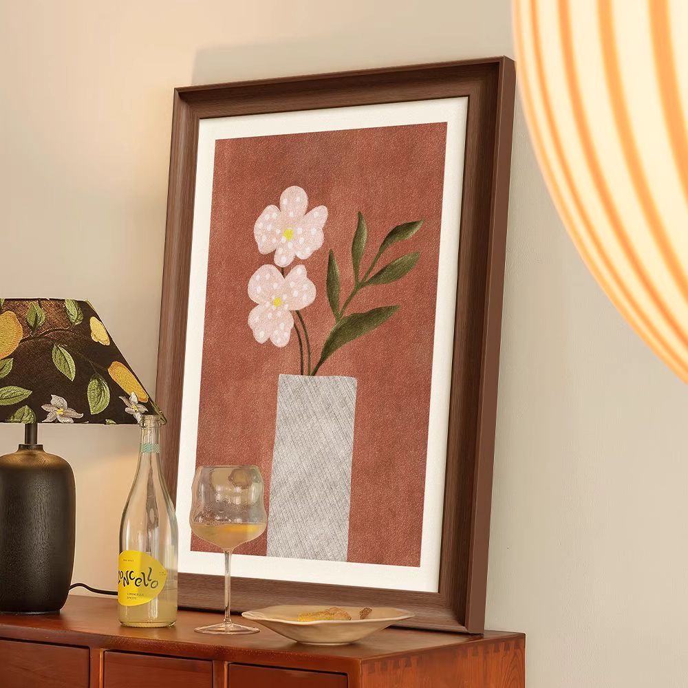 中古风小众高级感装饰画法式客厅斗柜卧室床头摆画落地画复古挂画