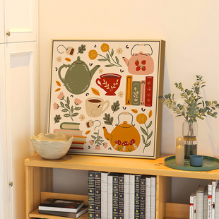 北欧奶油风餐厅装 饰画小清新艺术客厅斗柜摆画温馨卧室ins风挂画